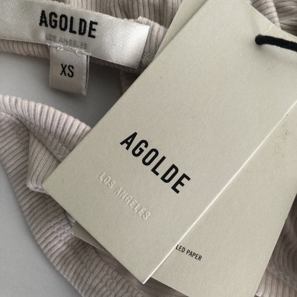 AGOLDE X REVOLVE Rianne Bodysuit Soda Neutral Grey Sleeveless Basic XS NWT $68 - Picture 5 of 6